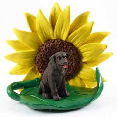 Labrador Retriever Chocolate Sunflower Figurine