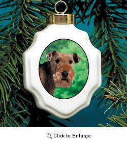 Lakeland Terrier Christmas Ornament Porcelain