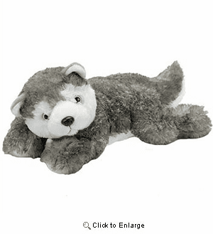 Laydown Siberian Husky Plush Stuffed Animal 15"