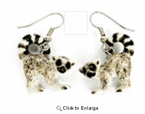 Lemur hand Painted Porcelain Earring's