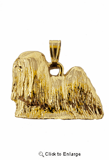 Lhasa Apso 24K Gold Plated Pendant