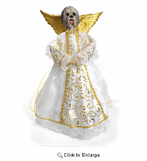 Lhasa Apso Angel Christmas Tree Topper