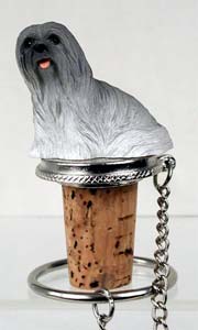 Lhasa Apso Bottle Stopper (Gray)
