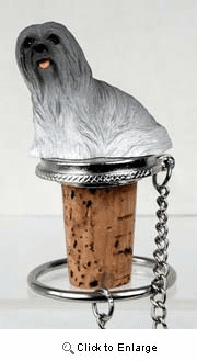 Lhasa Apso Bottle Stopper (Gray)