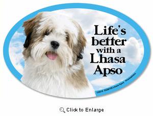 Lhasa Apso Car Magnet - Life's Better