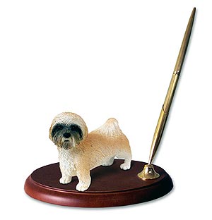 Lhasa Apso Pen Holder (Brown Sport cut)