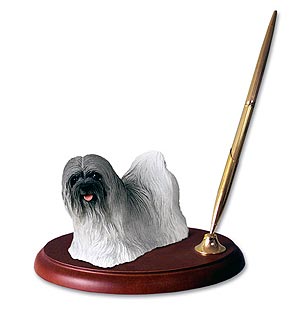 Lhasa Apso Pen Holder (Gray)