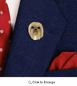 Lhasa Apso Pin Hand Painted Resin