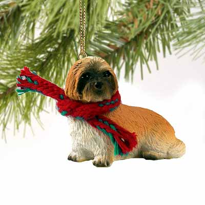 Lhasa Apso Tiny One Christmas Ornament Brown Sport Cut