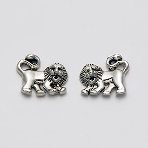 Lion Earrings Sterling Silver Stud