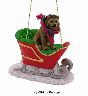 Lion Sleigh Ride Christmas Ornament