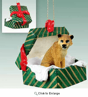 Lioness Gift Box Christmas Ornament