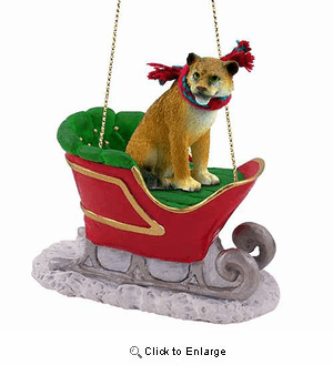 Lioness Sleigh Ride Christmas Ornament