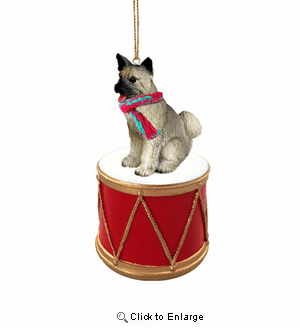 Little Drummer Akita Christmas Ornament