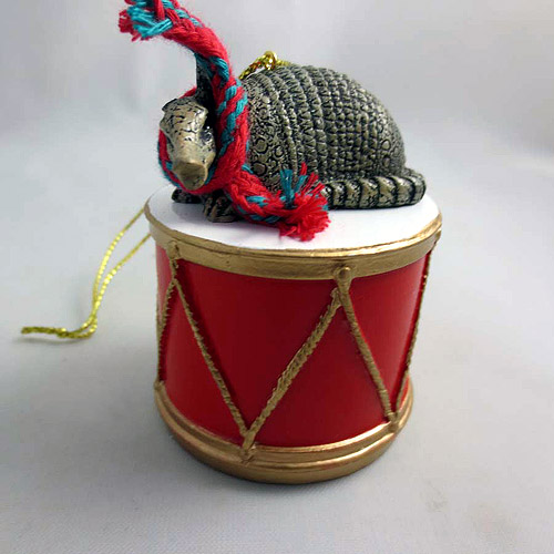 Little Drummer Armadillo Christmas Ornament