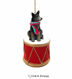 Little Drummer Australian Cattle Dog Blue Christmas Ornament