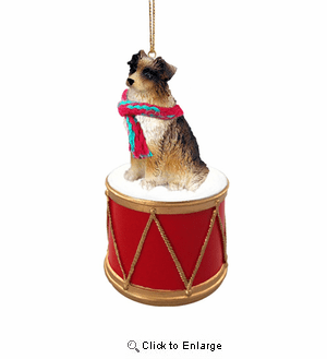 Little Drummer Australian Shepherd Brown Christmas Ornament