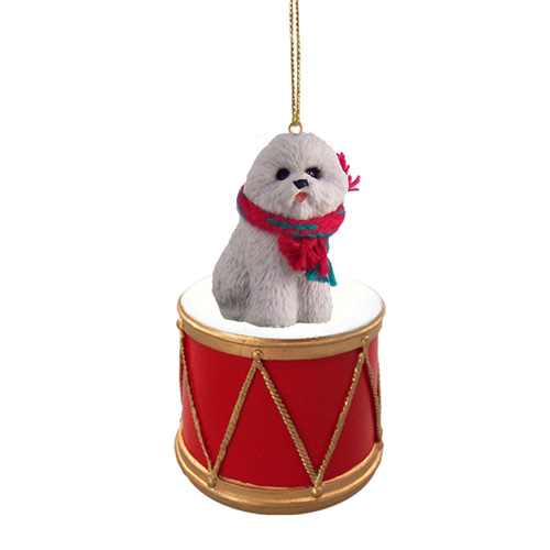 Little Drummer Bichon Frise Christmas Ornament