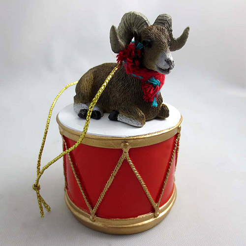 Little Drummer Big Horn Sheep Christmas Ornament