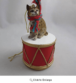 Little Drummer Bobcat Christmas Ornament