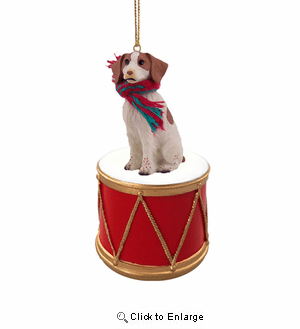 Little Drummer Brittany Christmas Ornament