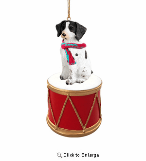 Little Drummer Brittany Liver-White Christmas Ornament