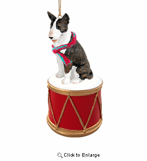 Little Drummer Bull Terrier Brindle Christmas Ornament