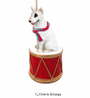 Little Drummer Bull Terrier Christmas Ornament