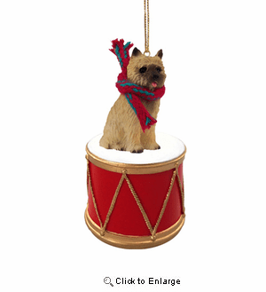 Little Drummer Cairn Terrier Christmas Ornament