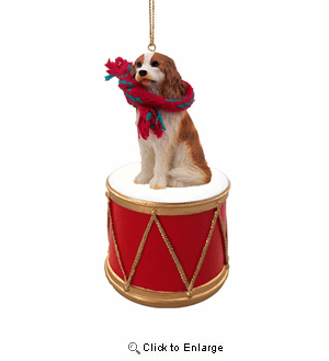 Little Drummer Cavalier King Charles Christmas Ornament