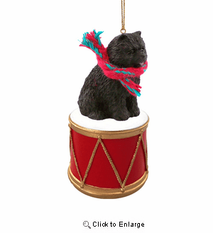 Little Drummer Chow Chow Black Christmas Ornament
