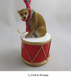 Little Drummer Cougar Christmas Ornament