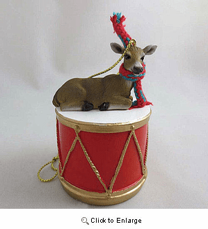 Little Drummer Deer Doe Christmas Ornament Doe
