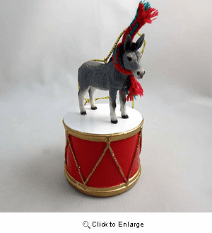 Little Drummer Donkey Christmas Ornament