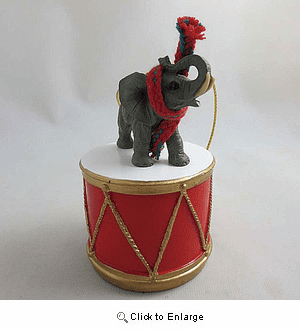 Little Drummer Elephant Christmas Ornament