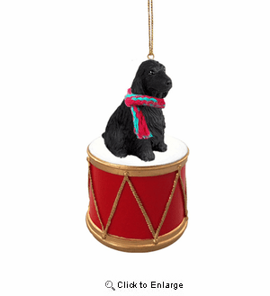 Little Drummer English Cocker Spaniel Black Christmas Ornament