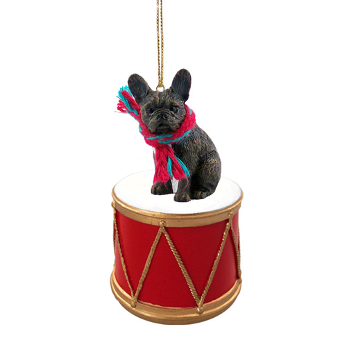 Little Drummer French Bulldog Christmas Ornament