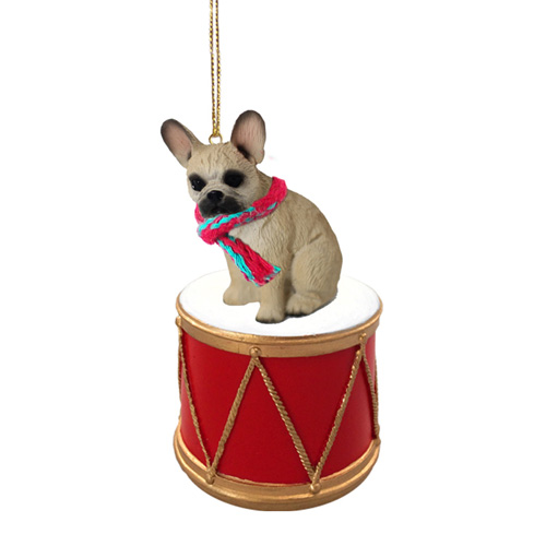 Little Drummer French Bulldog Fawn Christmas Ornament