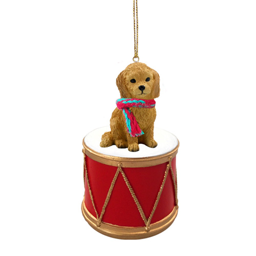 Little Drummer Goldendoodle Christmas Ornament