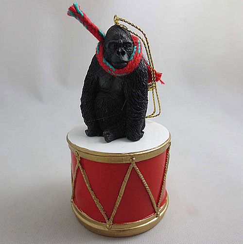Little Drummer Gorilla Christmas Ornament