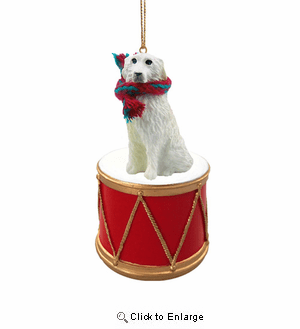 Little Drummer Great Pyrenees Christmas Ornament
