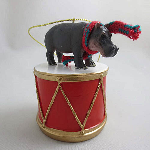  Hippopotamus Little Drummer Christmas Ornament