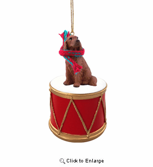 Little Drummer Irish Setter Christmas Ornament