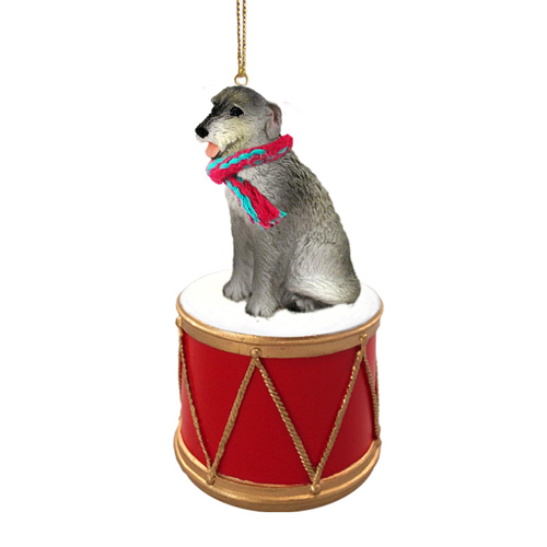 Little Drummer Irish Wolfhound Christmas Ornament