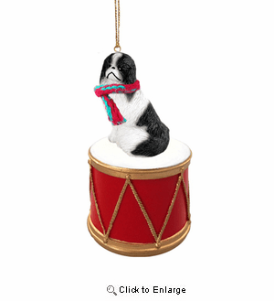 Little Drummer Japanese Chin Christmas Ornament