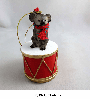 Little Drummer Koala Christmas Ornament