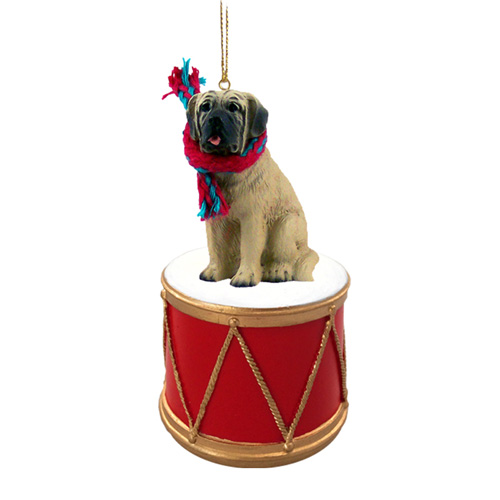 Little Drummer Mastiff Christmas Ornament