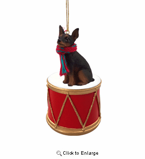 Little Drummer Miniature Pinscher Christmas Ornament