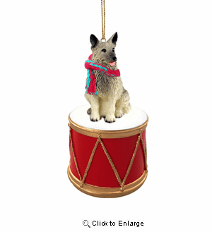 Little Drummer Norwegian Elkhound Christmas Ornament