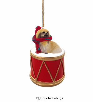 Little Drummer Pekingese Christmas Ornament
